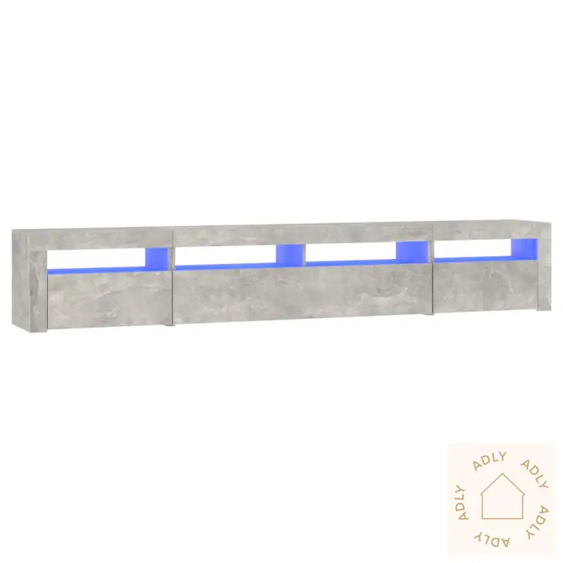 Tv-Benk Med Led-Lys Betonggrå 240X35X40 Cm