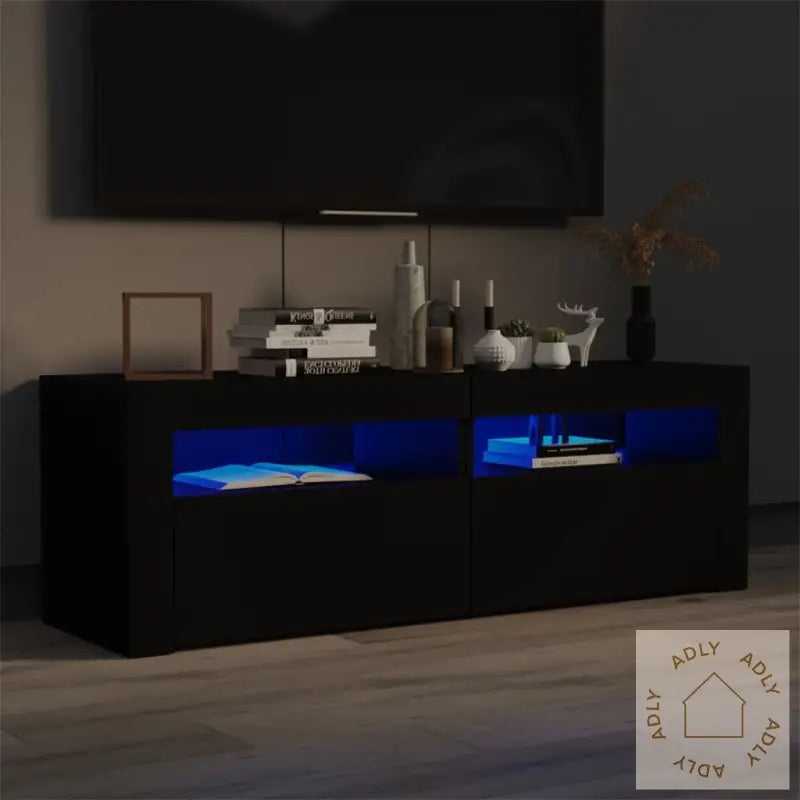Tv-Benk Med Led-Lys Svart 120X35X40 Cm