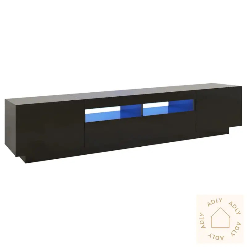 Tv-Benk Med Led-Lys Svart 200X35X40 Cm