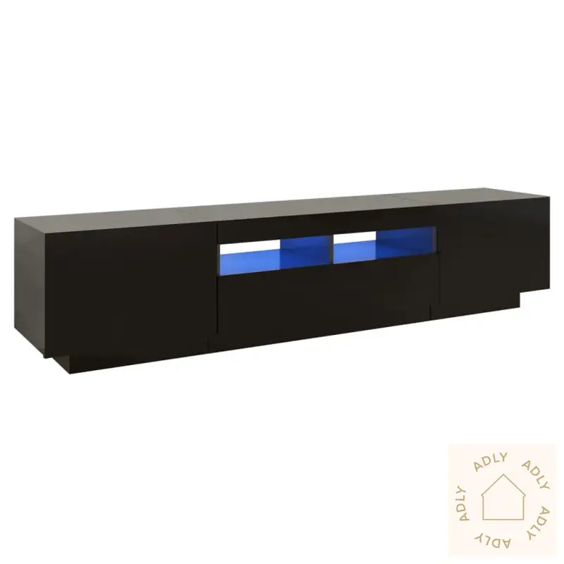 Tv-Benk Med Led-Lys Svart 180X35X40 Cm
