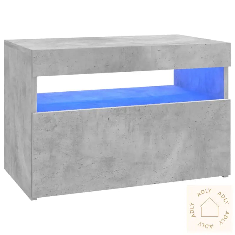 Tv-Benk Med Led-Lys Betonggrå 60X35X40 Cm
