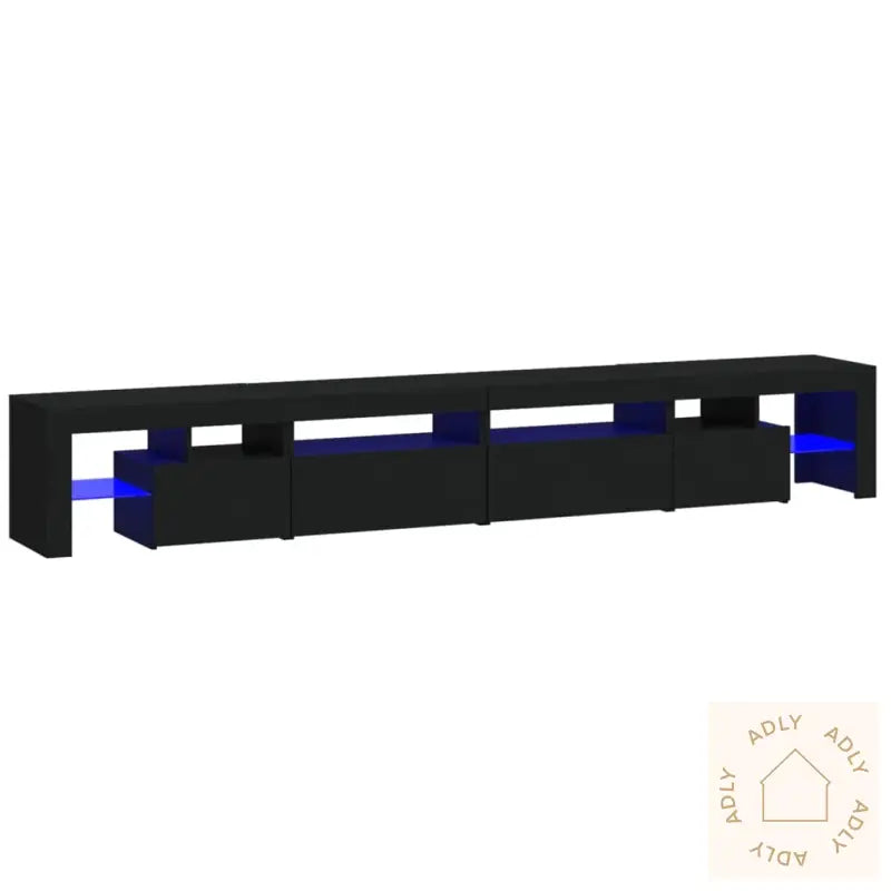Tv-Benk Med Led-Lys Svart 260X36,5X40 Cm