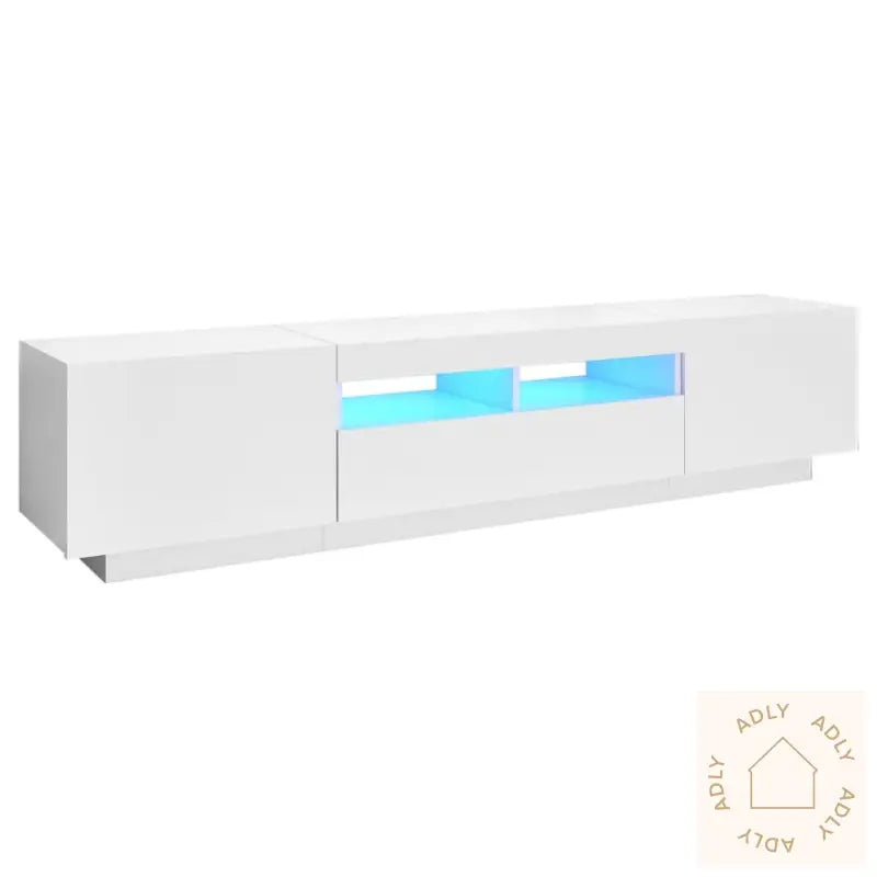 Tv-Benk Med Led-Lys Hvit 180X35X40 Cm