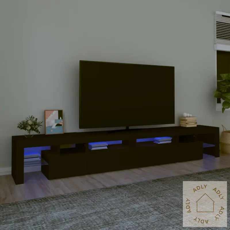 Tv-Benk Med Led-Lys Svart 260X36,5X40 Cm