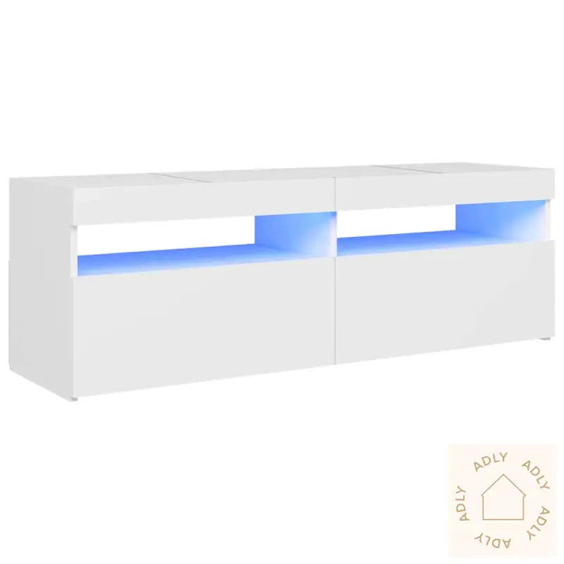 Tv-Benk Med Led-Lys Hvit 120X35X40 Cm