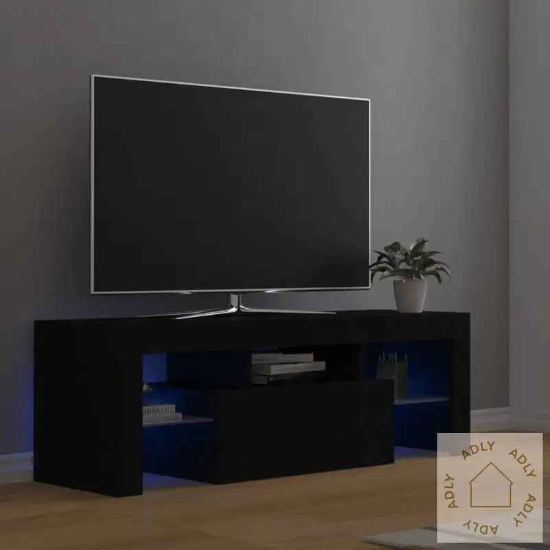 Tv-Benk Med Led-Lys Svart 120X35X40 Cm
