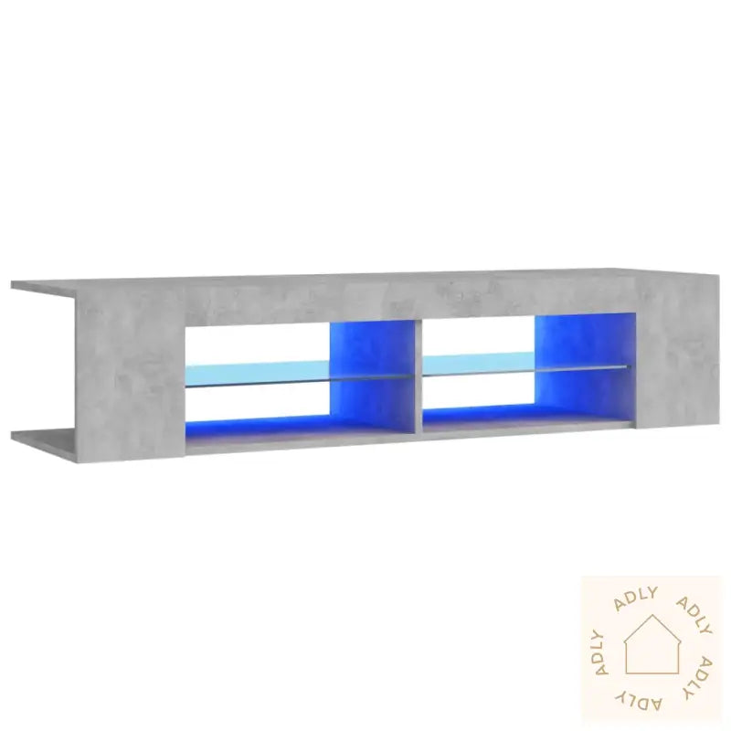 Tv-Benk Med Led-Lys Betonggrå 135X39X30 Cm