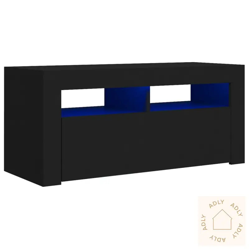 Tv-Benk Med Led-Lys Svart 90X35X40 Cm