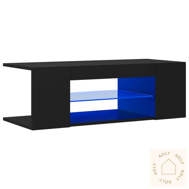 Tv-Benk Med Led-Lys Svart 90X39X30 Cm
