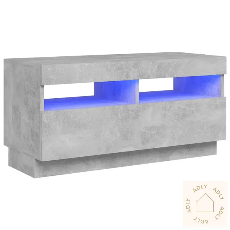 Tv-Benk Med Led-Lys Betonggrå 80X35X40 Cm