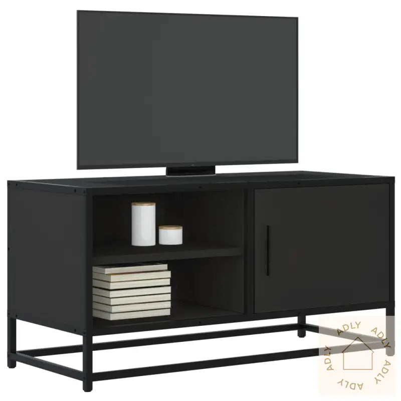 Tv-Benk Svart 80X34,5X40 Cm Konstruert Tre Og Metall