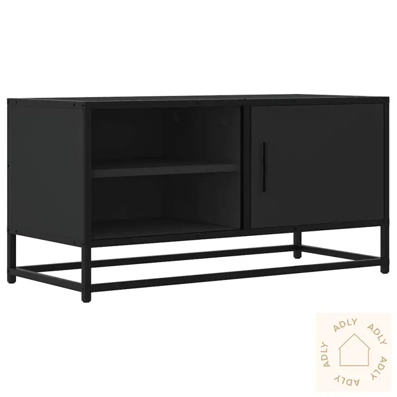 Tv-Benk Svart 80X34,5X40 Cm Konstruert Tre Og Metall