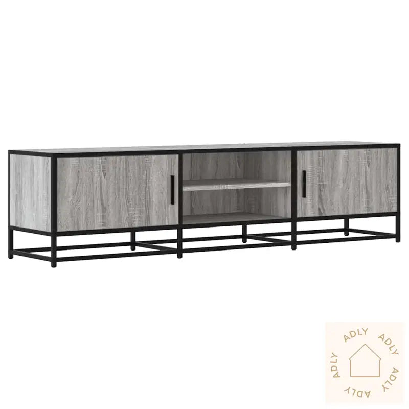 Tv-Benk Grå Sonoma 160X35X41 Cm Konstruert Tre Og Metall