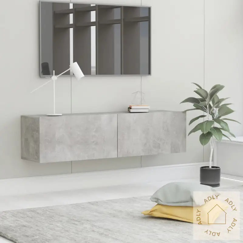 Tv-Benk Betonggrå 120X30X30 Cm Konstruert Tre