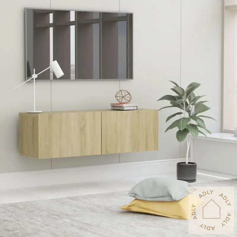 Tv-Benk Sonoma Eik 100X30X30 Cm Konstruert Tre