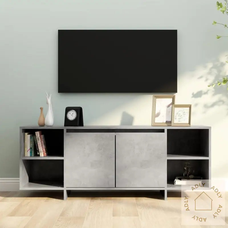 Tv-Benk Betonggrå 130X35X50 Cm Konstruert Tre