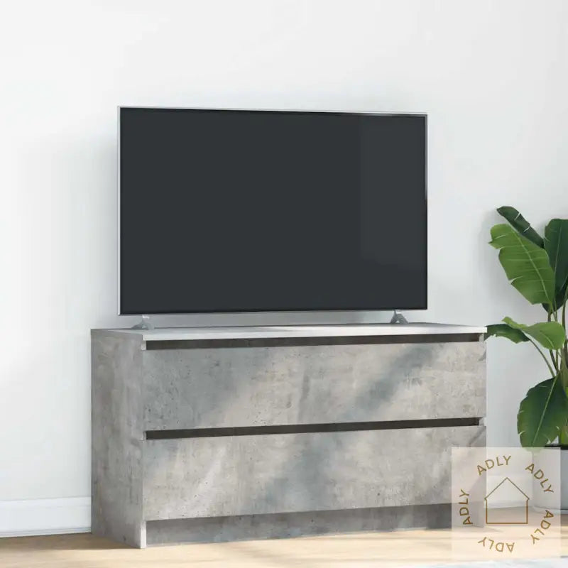 Tv-Benk Betonggrå 100X35X54 Cm Konstruert Tre