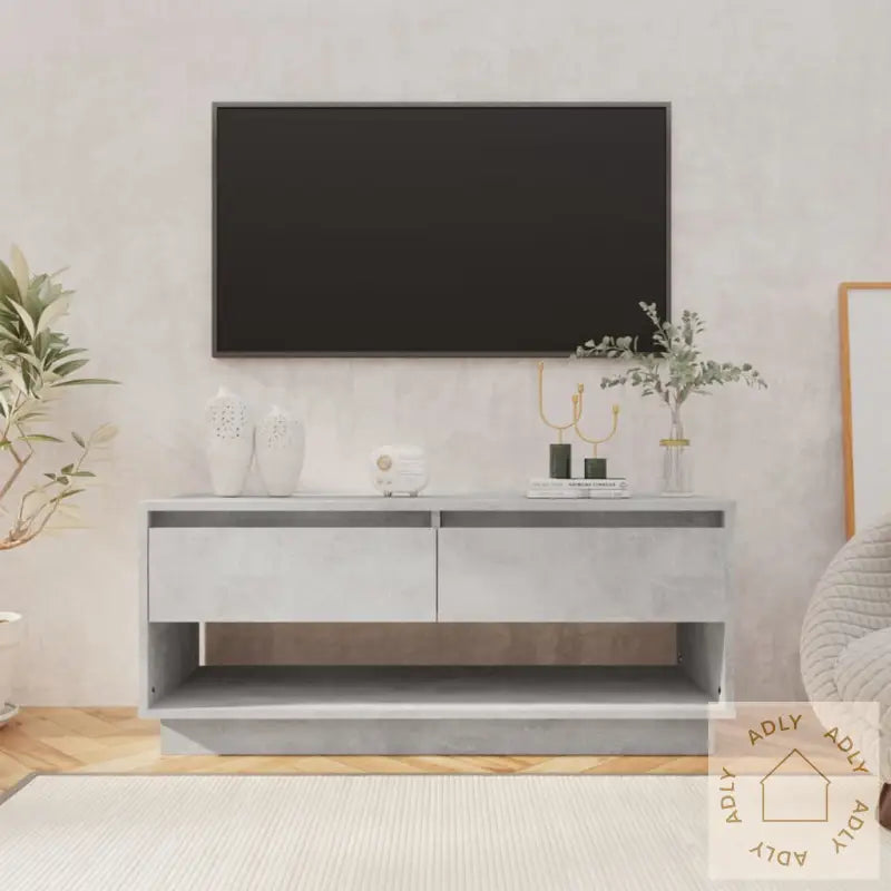 Tv-Benk Betonggrå 102X41X44 Cm Konstruert Tre