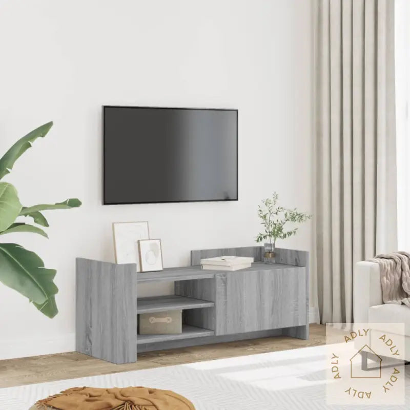 Tv-Benk Grå Sonoma 100X35X40 Cm Konstruert Tre