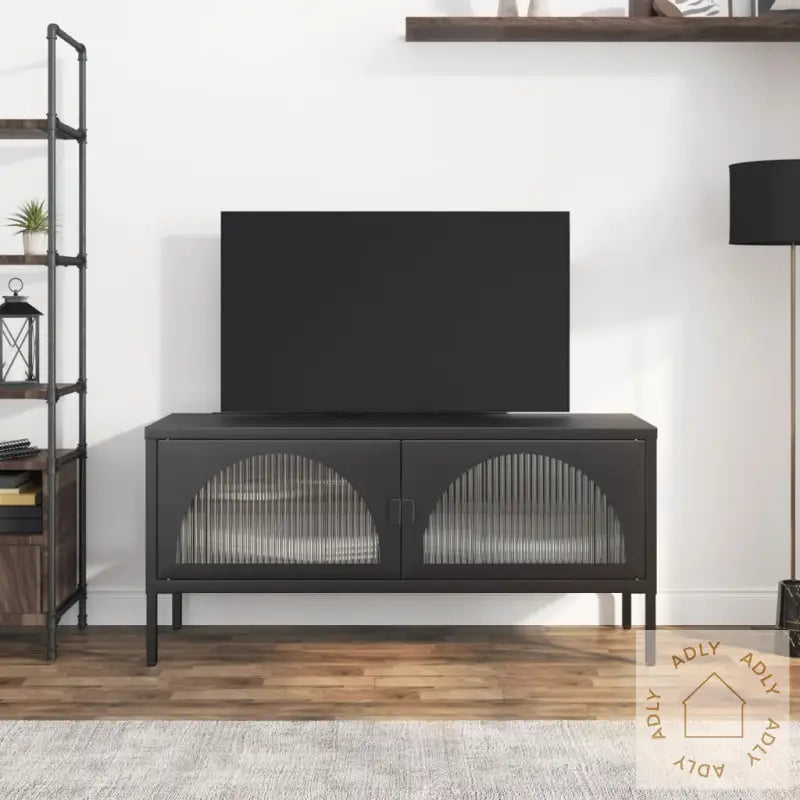 Tv-Benk Svart 105X35X50 Cm Glass Og Stål