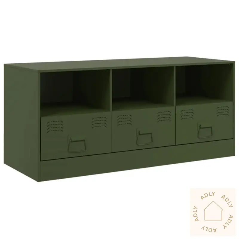 Tv-Benk Olivengrønn 99X39X44 Cm Stål