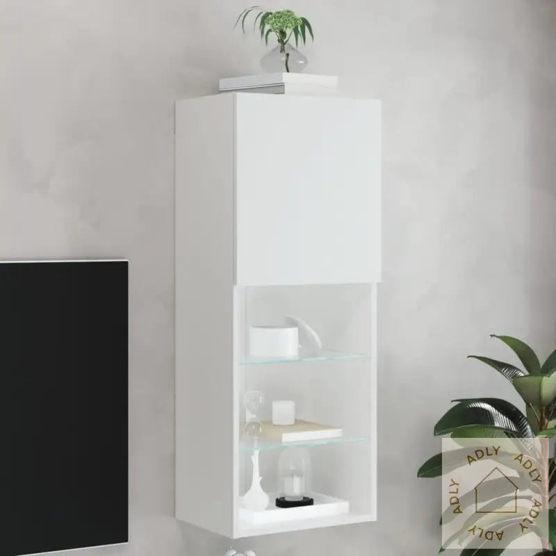 Tv-Benk Med Led-Lys Hvis 40,5X30X102 Cm