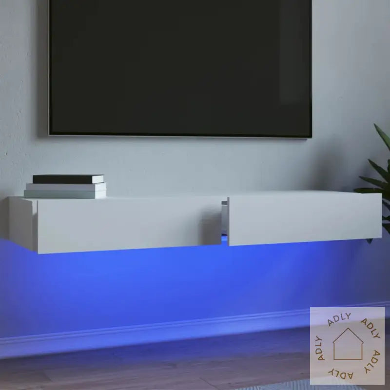 Tv-Benker Med Led-Lys 2 Stk Hvit 60X35X15,5 Cm
