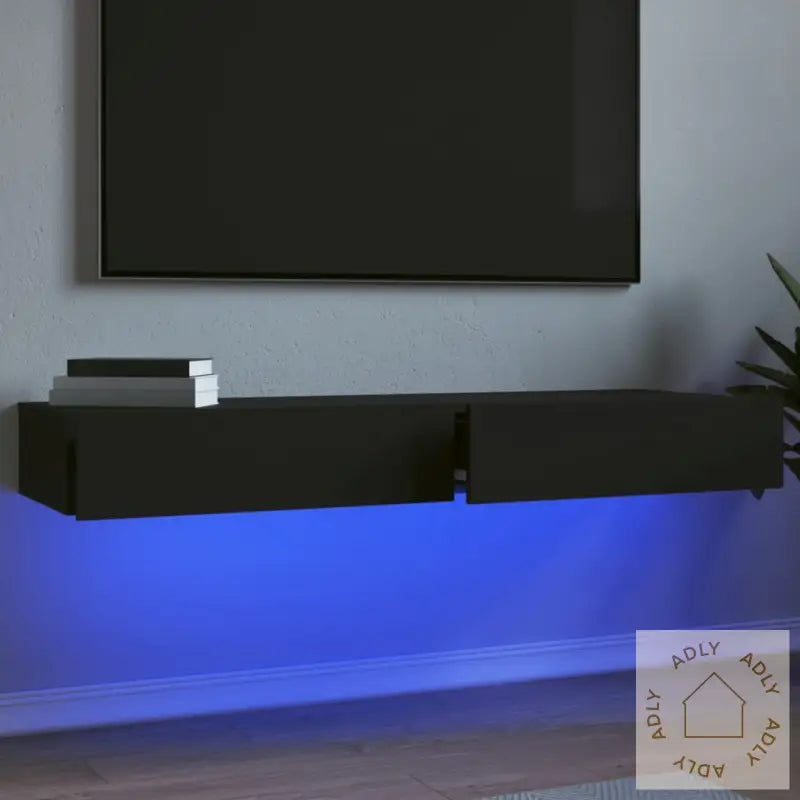 Tv-Benker Med Led-Lys 2 Stk Svart 60X35X15,5 Cm