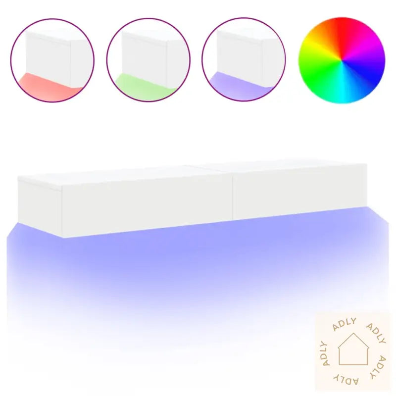 Tv-Benker Med Led-Lys 2 Stk Hvit 60X35X15,5 Cm