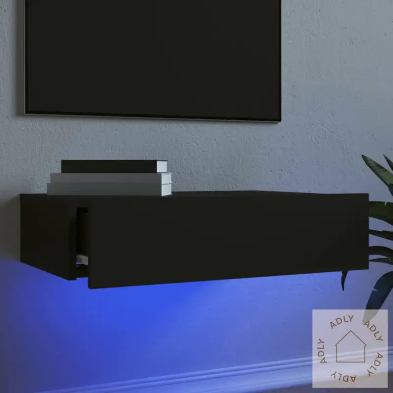 Tv-Benk Med Led-Lys Svart 60X35X15,5 Cm