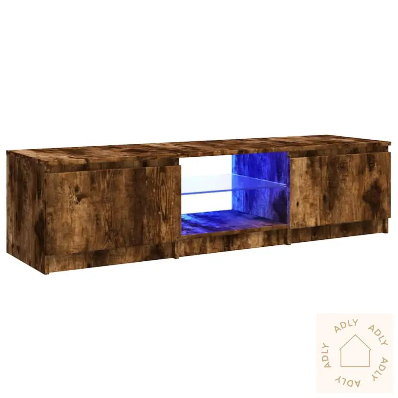 Tv-Benk Med Led Røkt Eik 140X40X36 Cm