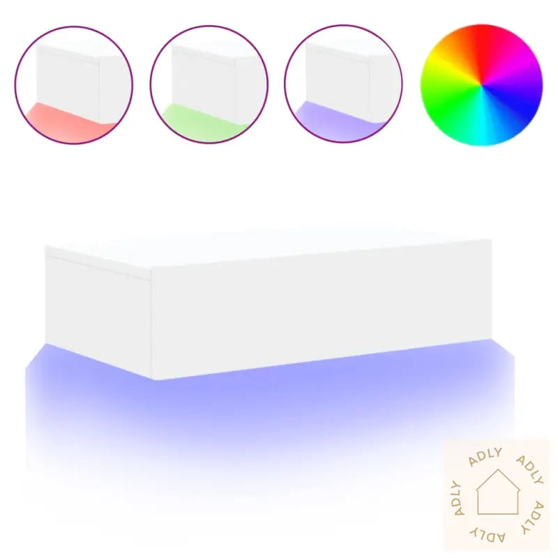 Tv-Benk Med Led-Lys Hvit 60X35X15,5 Cm