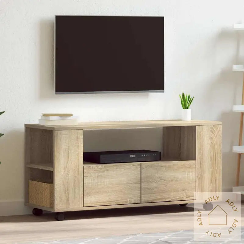 Tv-Benk Sonoma Eik 102X34,5X43 Cm Konstruert Tre