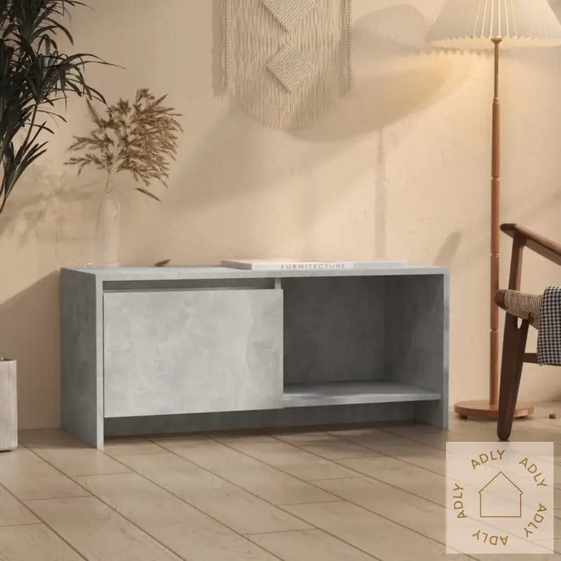 Tv-Benk Betonggrå 90X35X40 Cm Konstruert Tre