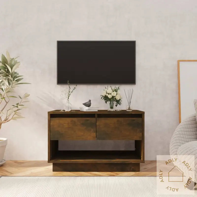 Tv-Benk Røkt Eik 70X41X44 Cm Konstruert Tre