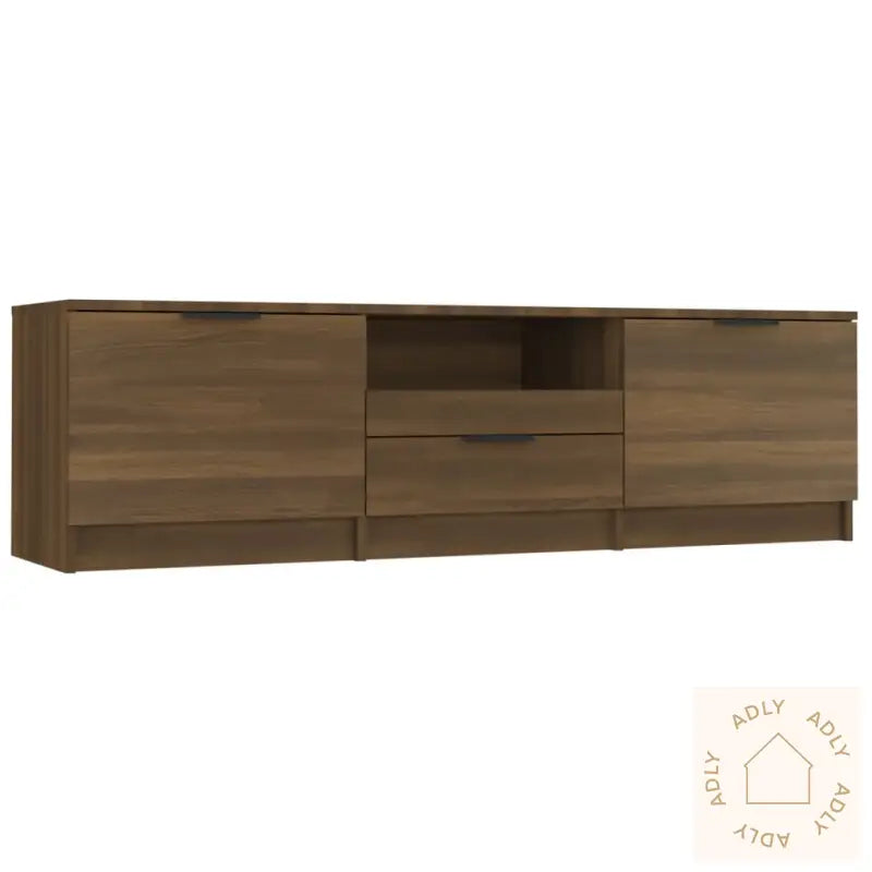 Tv-Benk Brun Eik 140X35X40 Cm Konstruert Tre