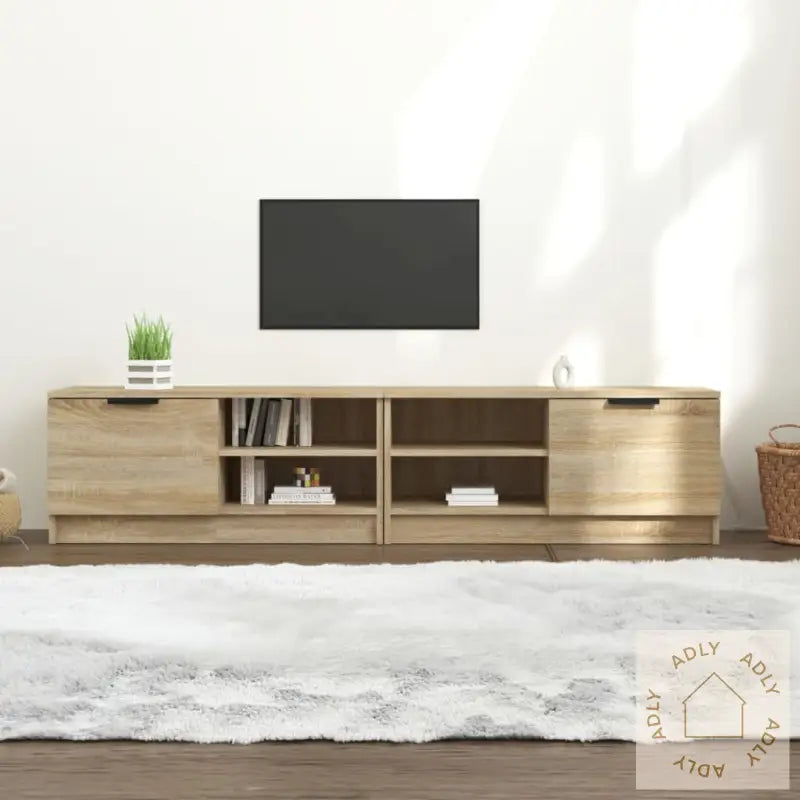 Tv-Benker 2 Stk Sonoma Eik 80X35X36,5 Cm Konstruert Tre