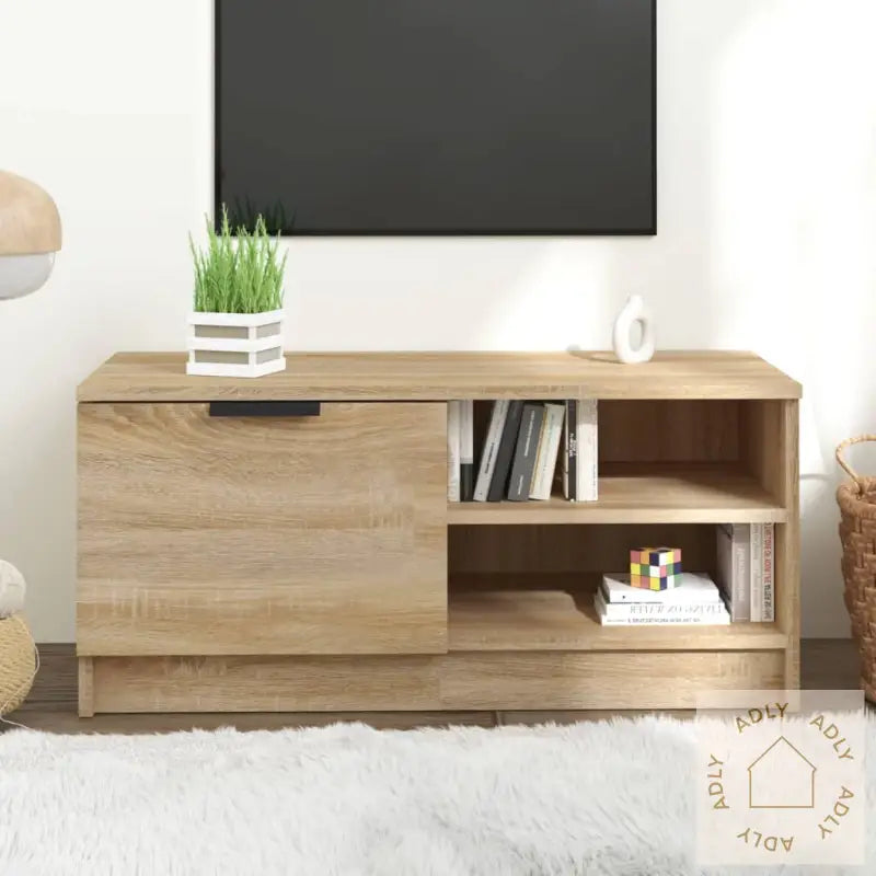 Tv-Benk Sonoma Eik 80X35X36,5 Cm Konstruert Tre