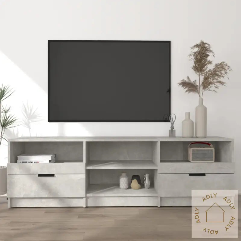 Tv-Benk Betonggrå 150X33,5X45 Cm Konstruert Tre