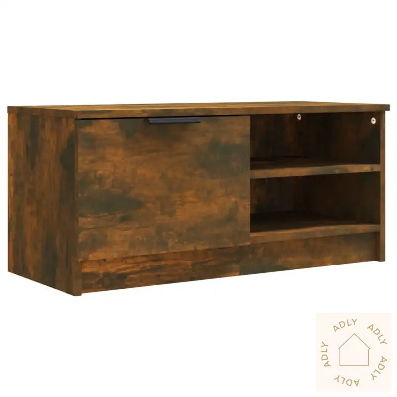 Tv-Benk Røkt Eik 80X35X36,5 Cm Konstruert Tre