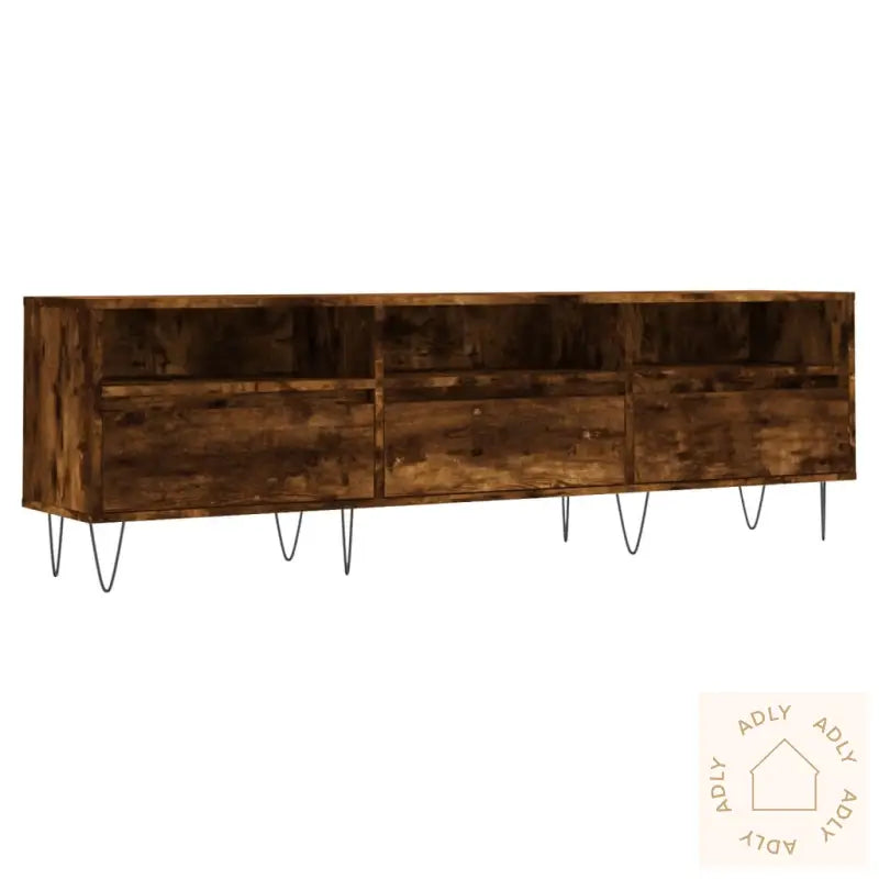 Tv-Benk Røkt Eik 150X30X44,5 Cm Konstruert Tre