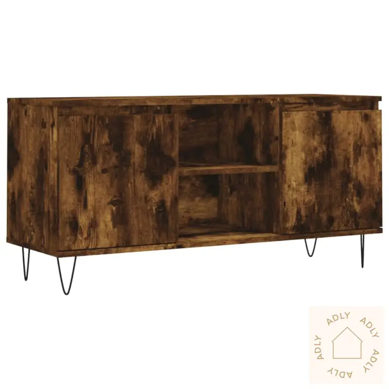 Tv-Benk Røkt Eik 104X35X50 Cm Konstruert Tre