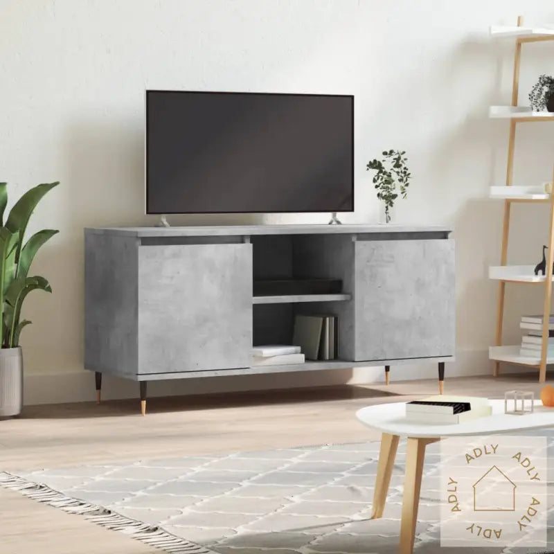 Tv-Benk Betonggrå 104X35X50 Cm Konstruert Tre