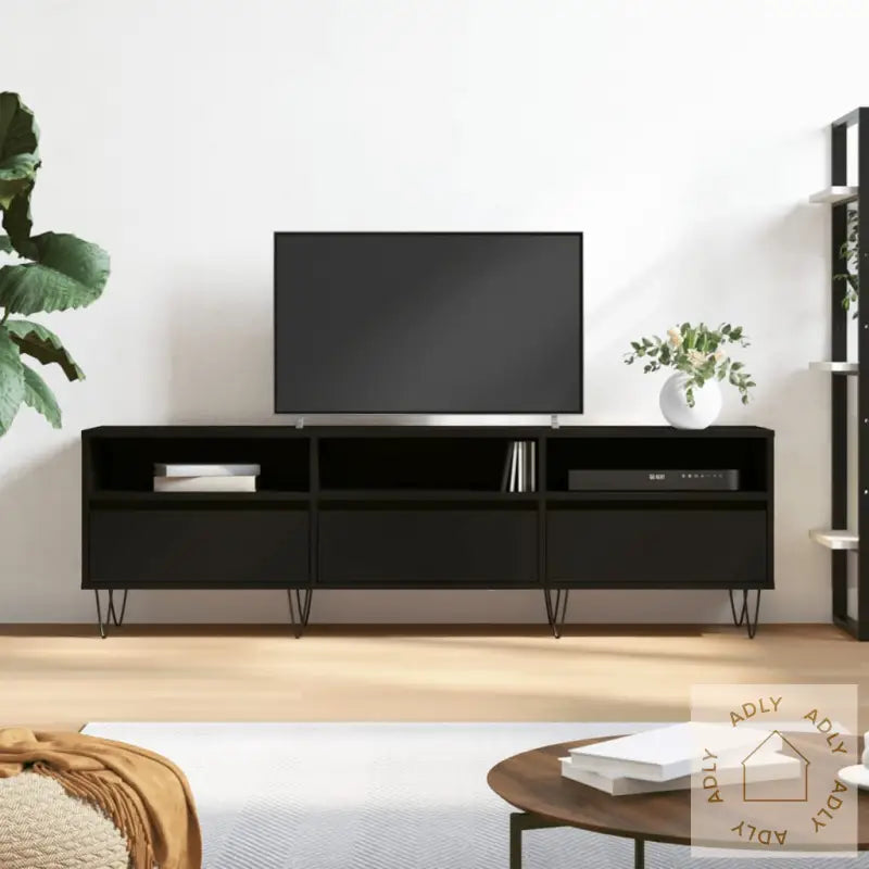 Tv-Benk Svart 150X30X44,5 Cm Konstruert Tre