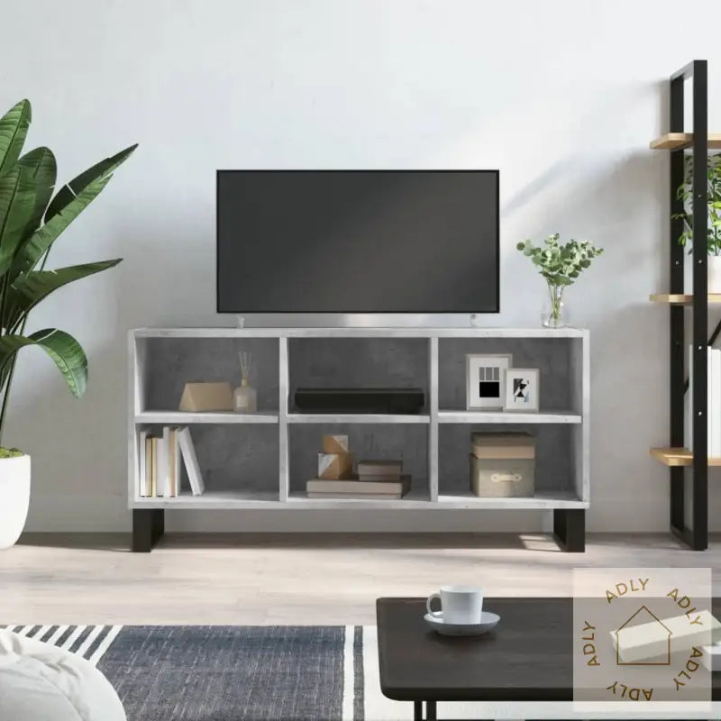 Tv-Benk Betonggrå 103,5X30X50 Cm Konstruert Tre