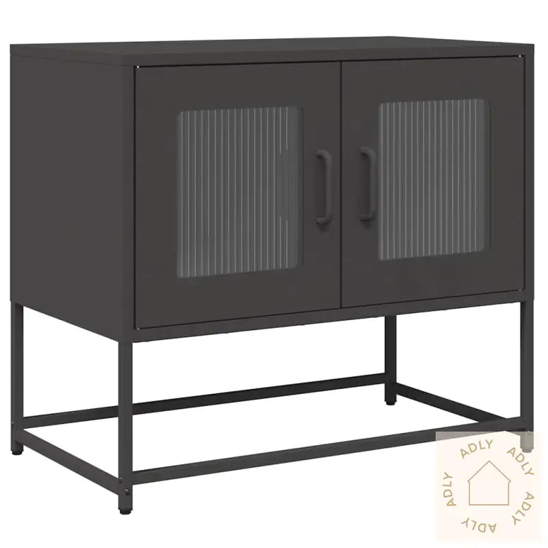 Tv-Skap Sort 68X39X60,5 Cm Kaldvalset Stål