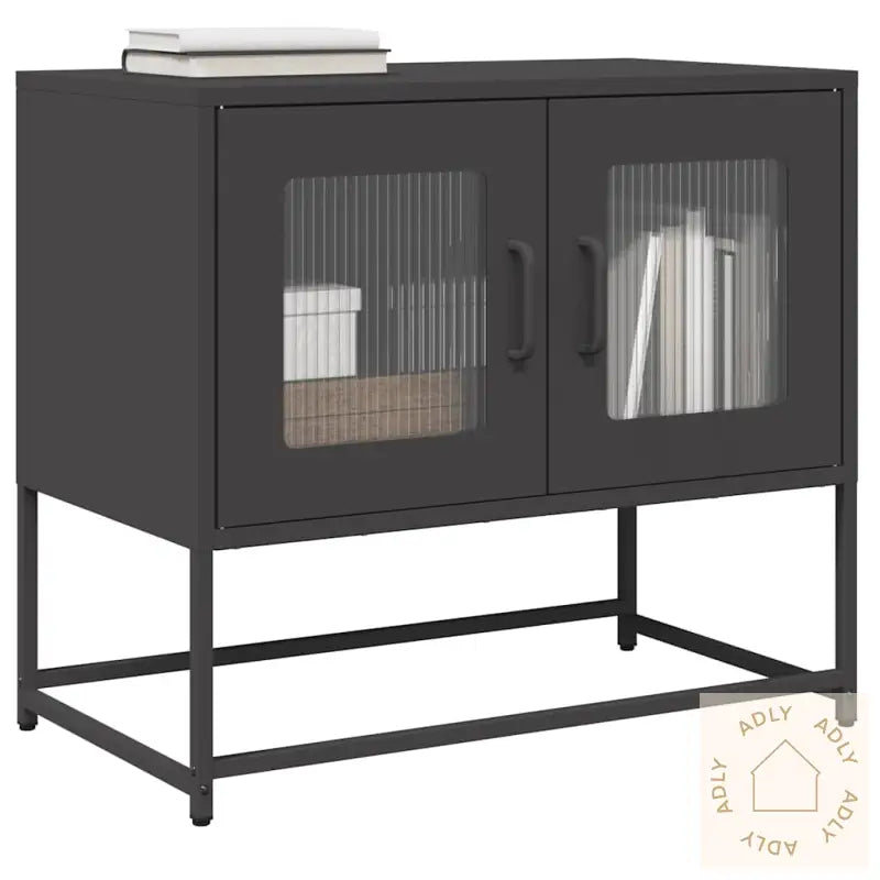 Tv-Skap Sort 68X39X60,5 Cm Kaldvalset Stål