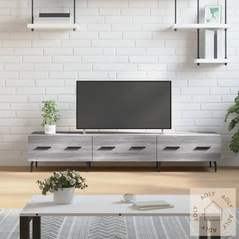 Tv-Benk Grå Sonoma 150X36X30 Cm Konstruert Tre