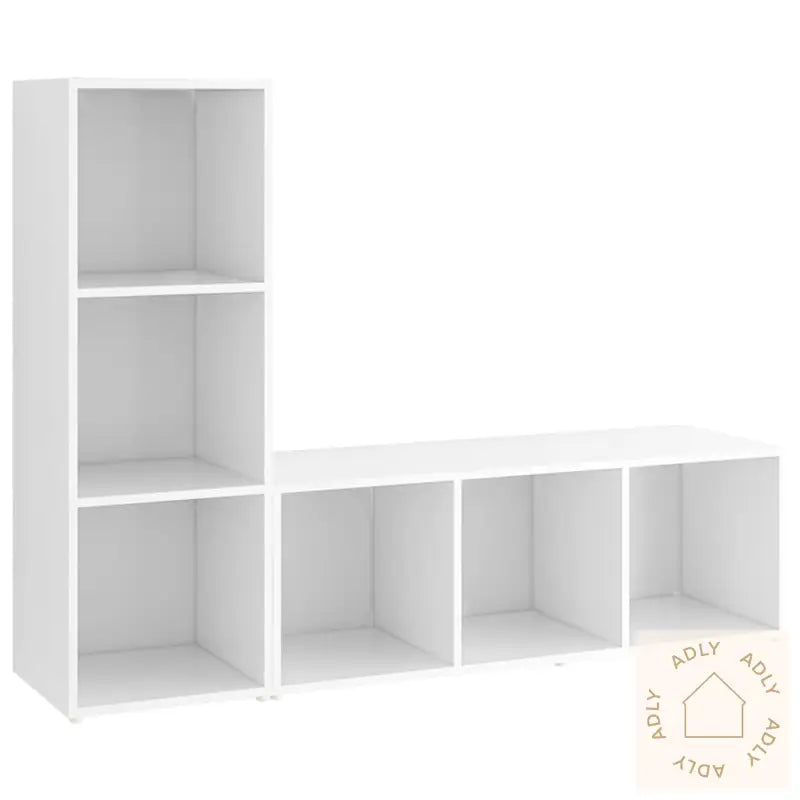 Tv-Benker 2 Stk Hvit 107X35X37 Cm Konstruert Tre