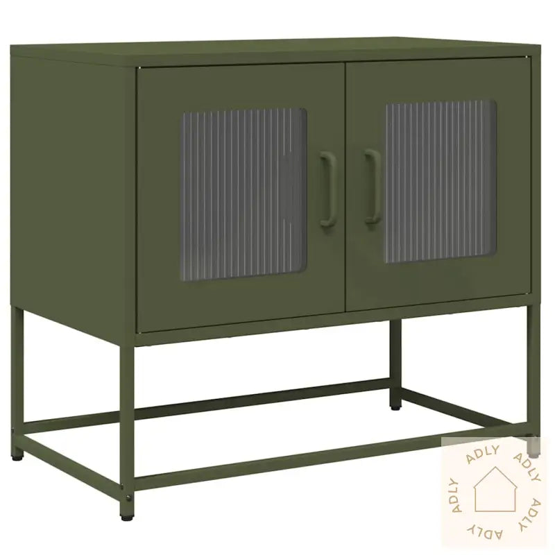 Tv-Skap Olivengrønn 68X39X60,5 Cm Kaldvalset Stål